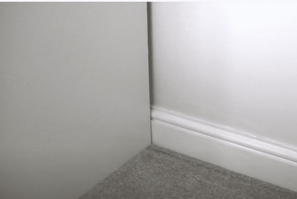 The skirting stopped the wardrobe going next to the wall.